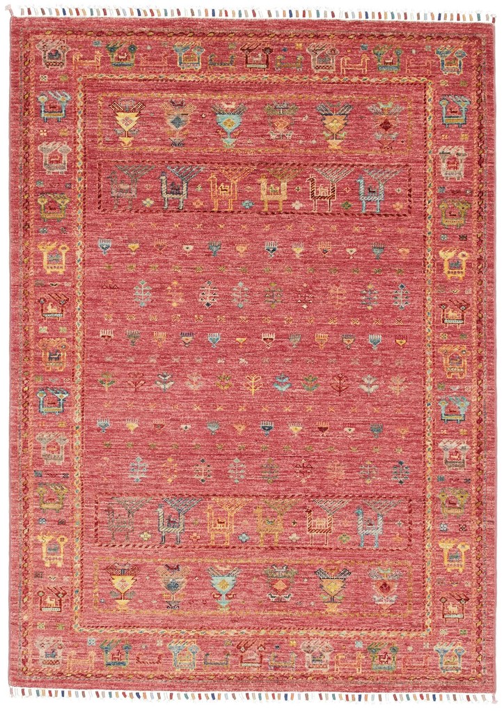 Samarkand Tappeto 130x170 Rosso (Pakistan) Annodato A Mano