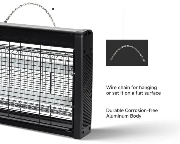 Brilagi - Trappola elettrica per insetti 2xUV/10W/230V 60 m2 nera