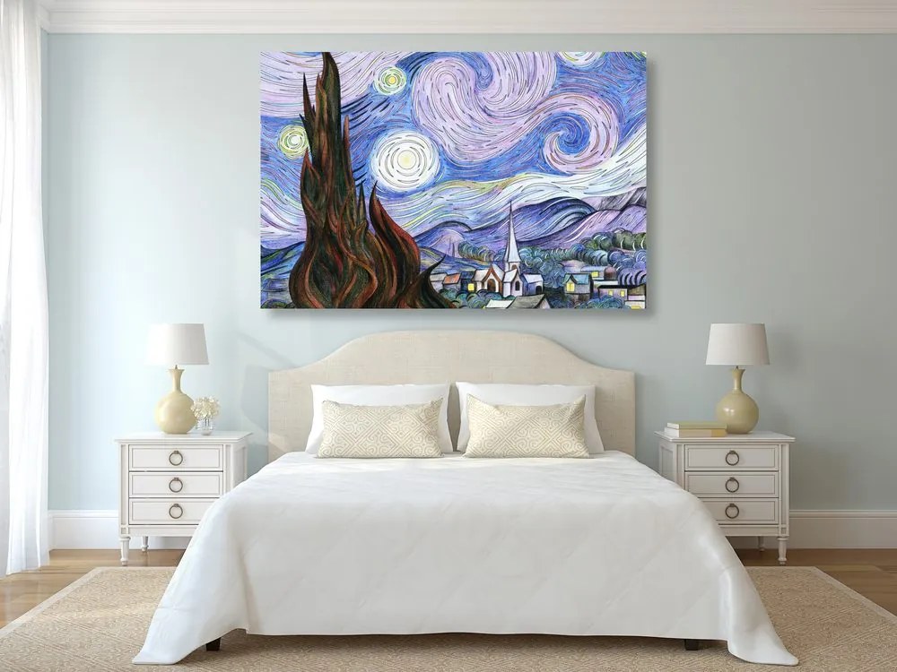 Quadro su tela – Riproduzione Notte stellata - Vincent van Gogh