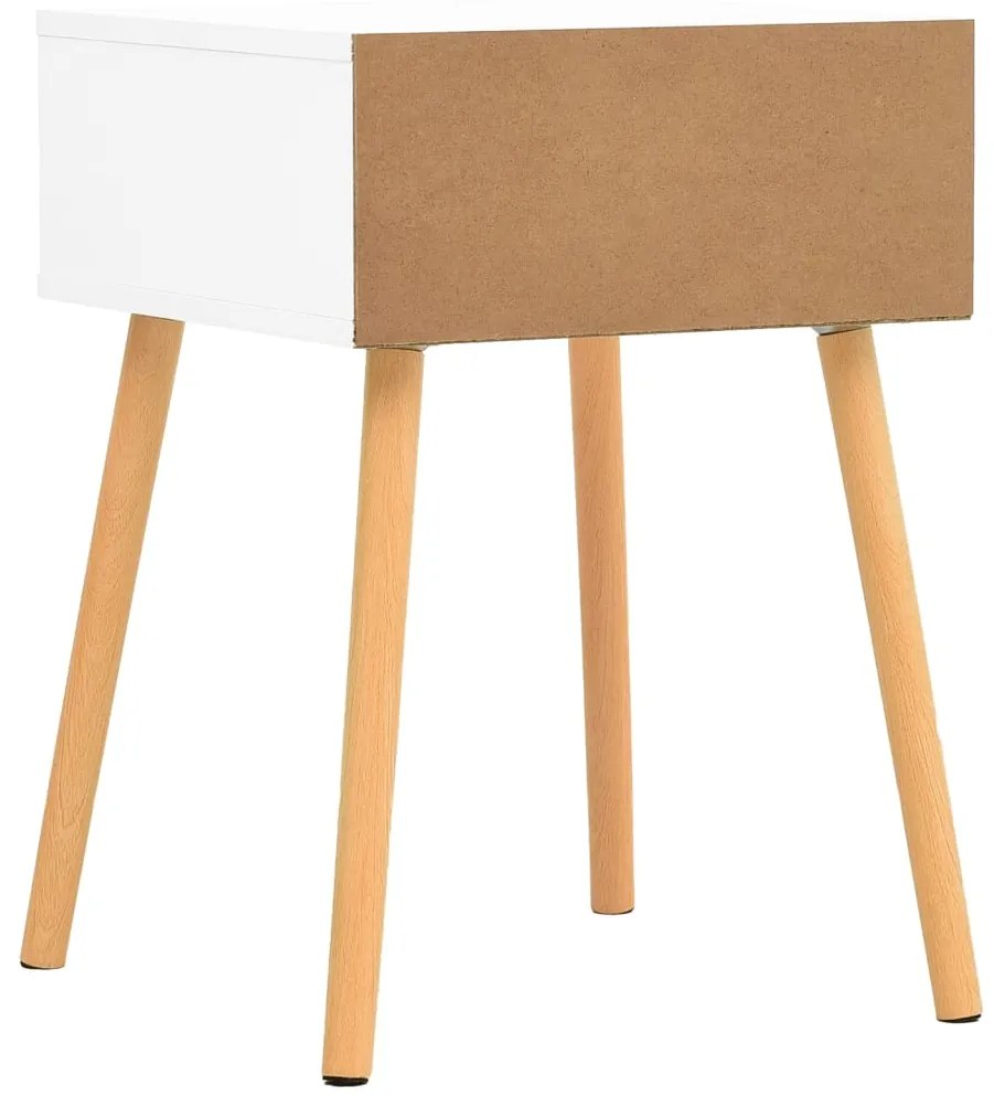 Comodini 2 pz bianco e rovere 40x40x56 cm in truciolato