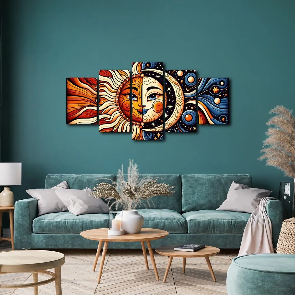 Quadri 5 pezzi – Sole e luna