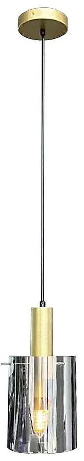 Lampadario a sospensione con filo ARCADIA 1xE27/60W/230V diametro 13 cm oro/fumé