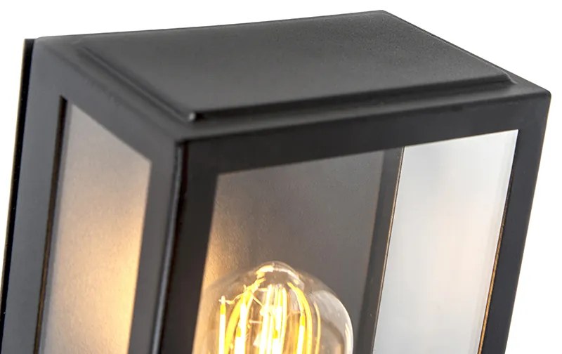 Lampada da parete per esterni nera con sensore di movimento IP44 - Rotterdam