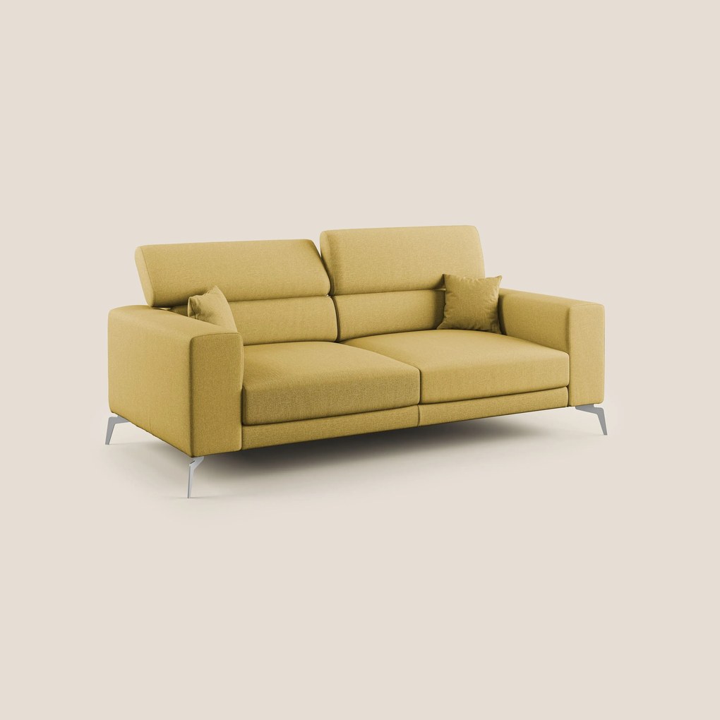 Blade Divano con poggiatesta reclinabili in tessuto impermeabile misto cotone T13 giallo