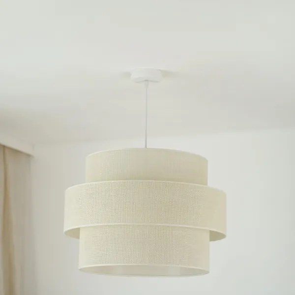 Brilagi - Lampadario a cavo SPACE YUTE 1xE27/15W/230V Ø50 cm crema/bianco