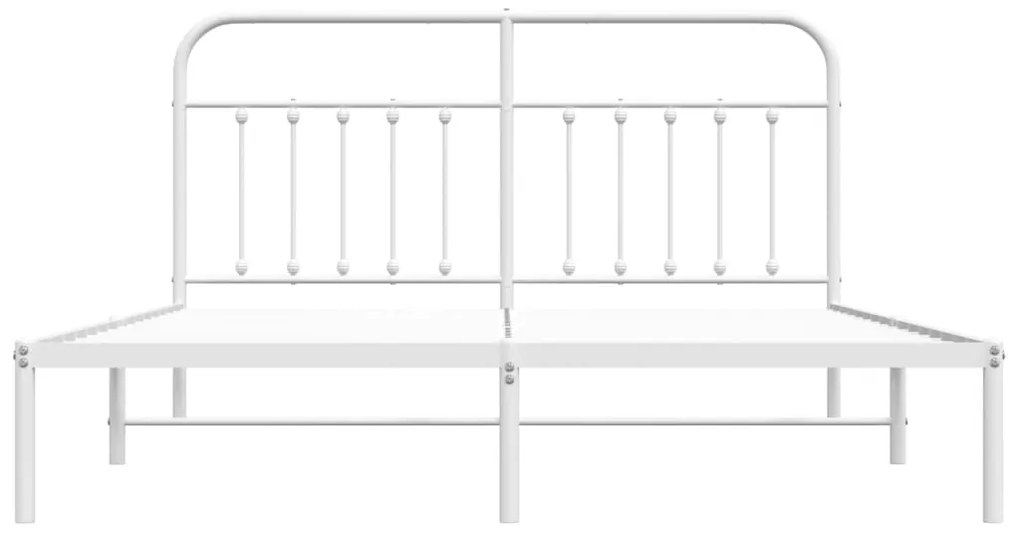 Giroletto con Testiera Metallo Bianco 160x200 cm