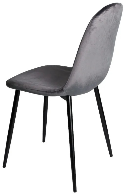 Sedia Teok Black Velluto - Grigio scuro