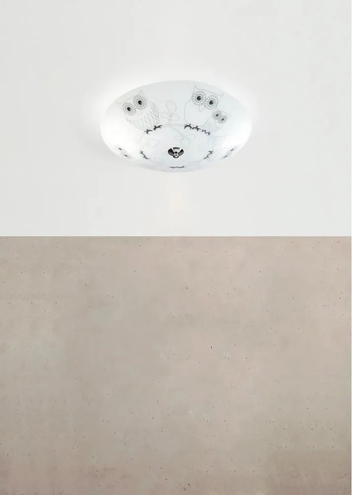 Plafoniera per bambini bianca con paralume in vetro ø 39 cm Ugglarp – Markslöjd