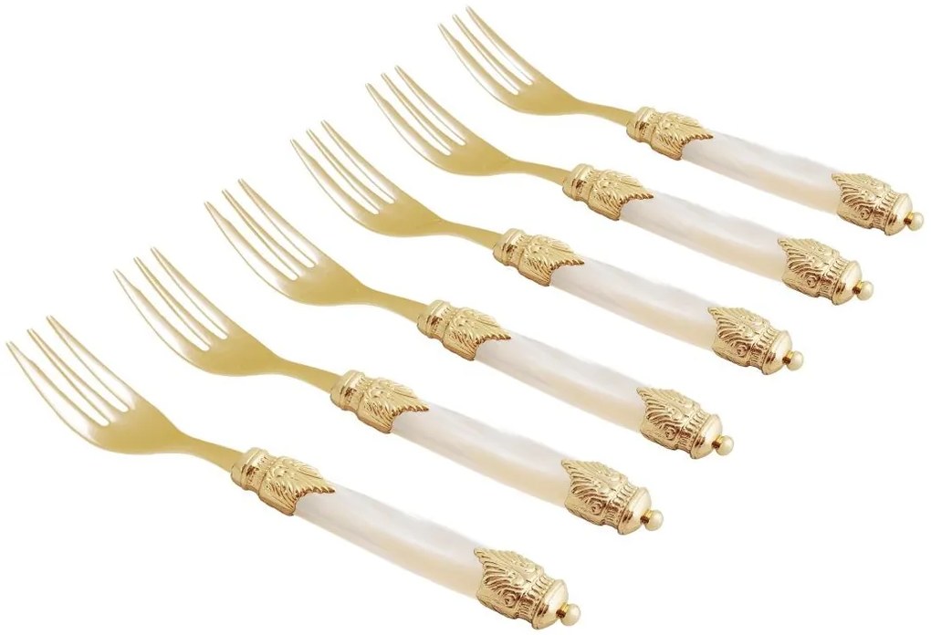 Posate di Lusso Set 6pz Forchette Dolce Arianna Oro - Rivadossi Sandro