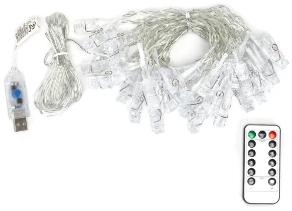 Aigostar - Catena luminosa LED decorativa 40 LED/5W/USB 9 m bianco caldo