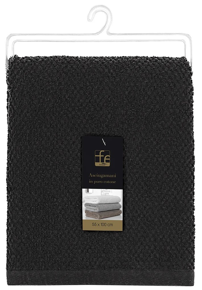 Asciugamano Viso Per Bagno 55x100 Cm Feridras "Gold" Nero
