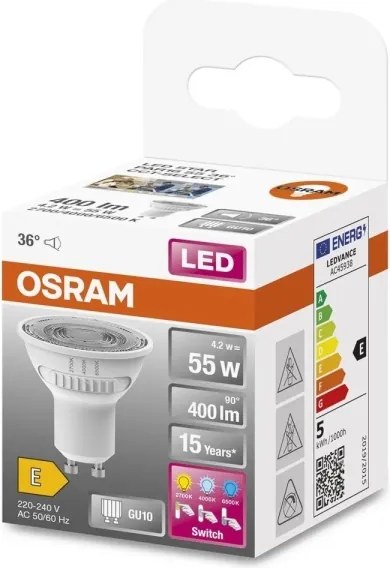 Lampadina LED PAR16 GU10/4,2W/230V 2700/4000/6500K 36° - Osram