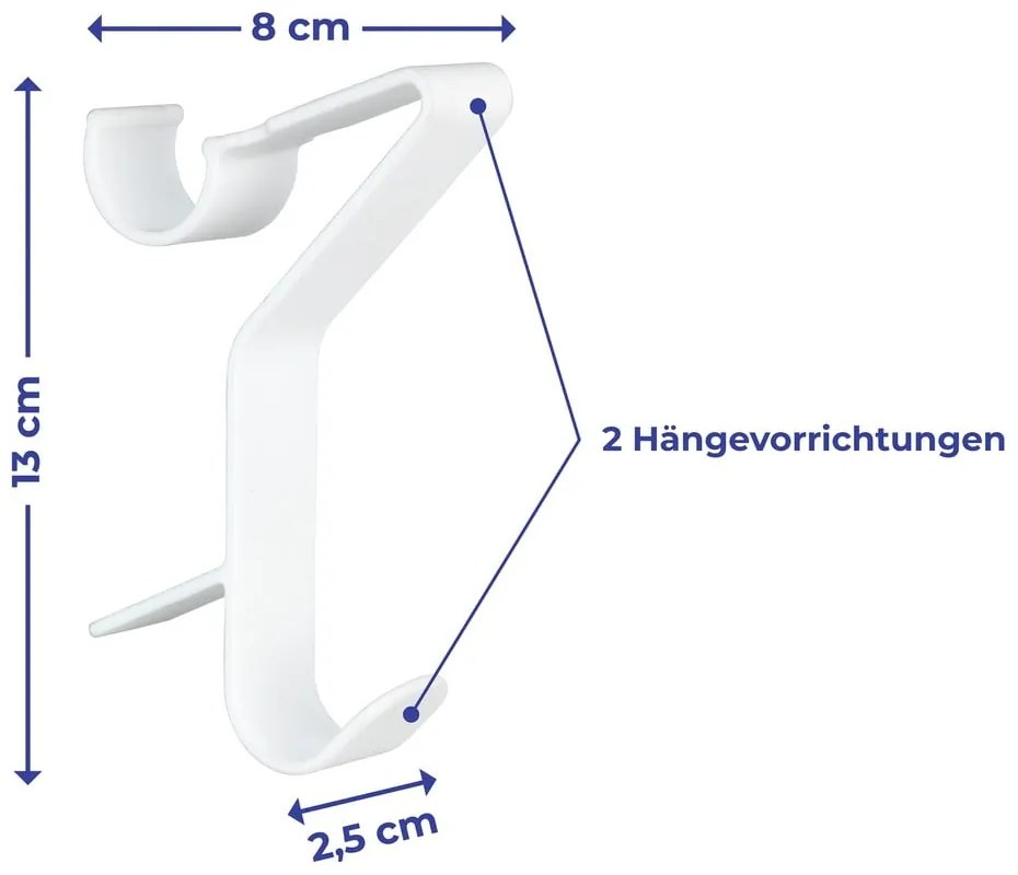 Ganci per appendere in plastica bianca in set da 3 - Maximex