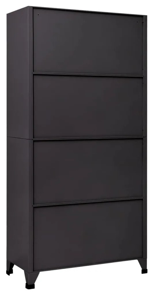 Armadietto con serratura antracite e rosso 90x45x180cm acciaio