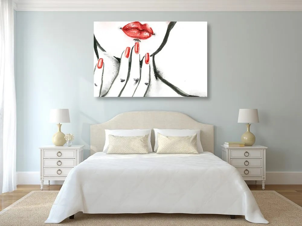 Quadro su tela – Ritratto di donna in acquerello
