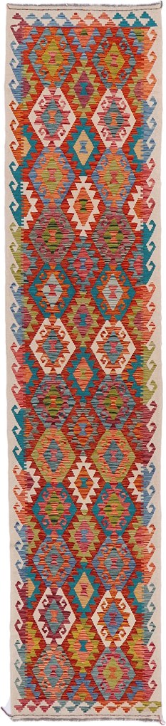 Kilim Tappeto 400 x 90 (Pakistan) Annodato A Mano