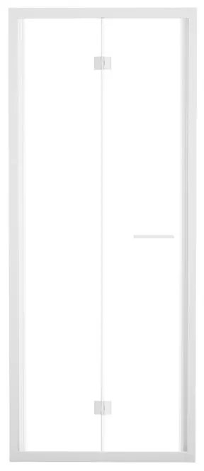 Porta doccia pieghevole Record L 101 x H 195cm, Sp. 6 mm in vetro vetro senza finitura / trasparente profilo bianco