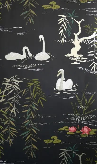 Tapete Swan Lake von Osborne & Little - Black