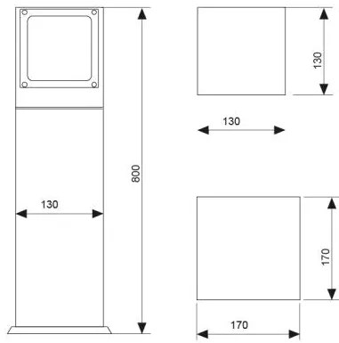 Dm4 Stelo A Luce Diretta 60W E27 17X80Cm