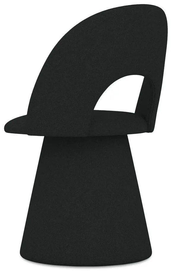 Sedia da pranzo nera in imbottito Kalo – Makamii