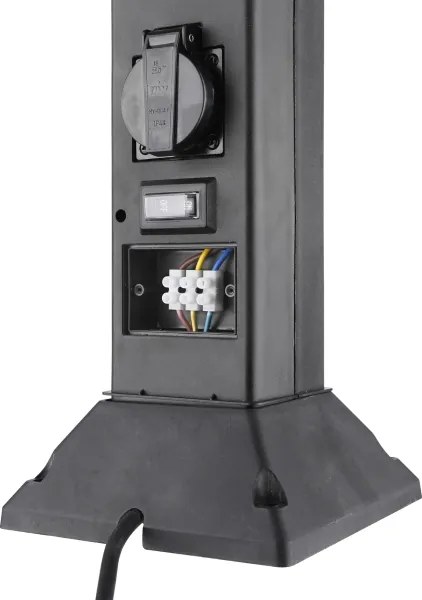 Solight PG05 - Lampada esterna con 2 prese 1xE14/15W/230V IP44 nera