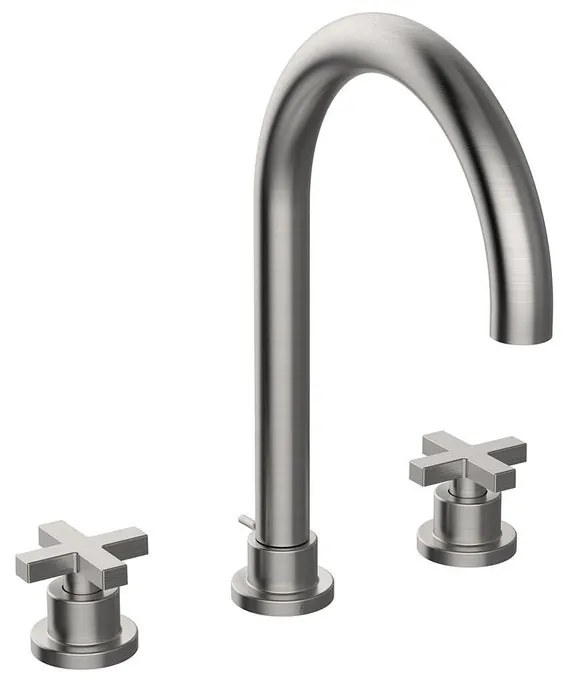 Rubinetto per lavabo getto aerato Los Angeles nichel spazzolato satinato HUBER H 28 cm