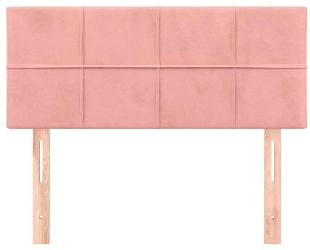 Testiera rosa 100x5x78/88 cm in velluto