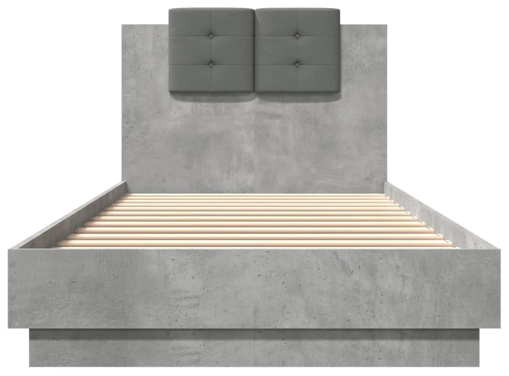 Giroletto testiera grigio cemento 90x200 cm legno multistrato