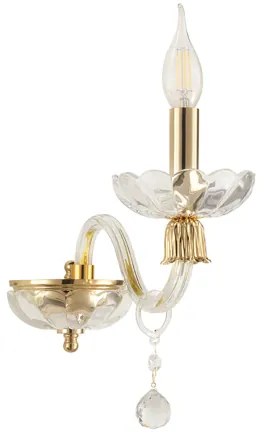 Applique ROXANNE in vetro soffiato 12x28 cm 1 Luce Oro