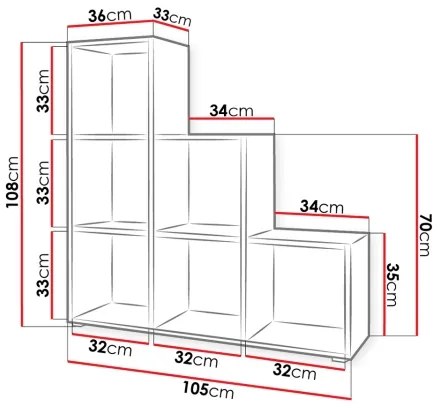Libreria TRIO 108x105 cm marrone