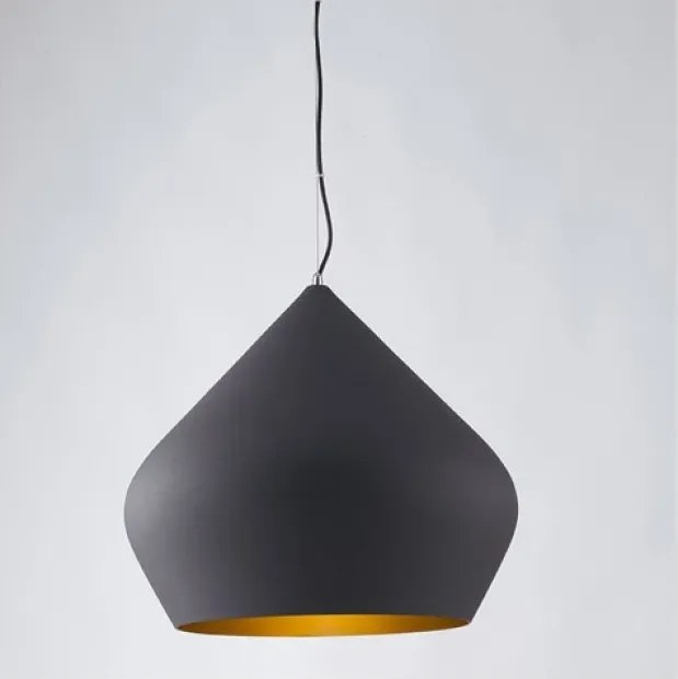 Lampadario Glamour Tholos nero paralume nero E27 Ø52cm LUCE AMBIENTE DESIGN