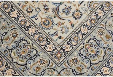 Kashan Fine Floreale Avorio Blu 273x388 Cm