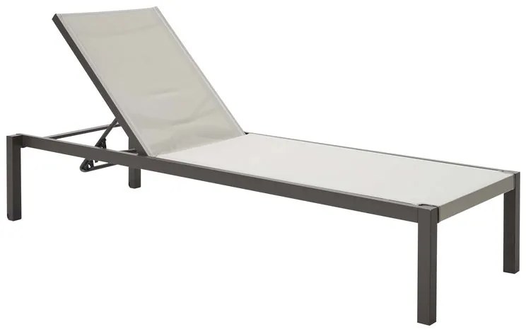 Lettino senza cuscino NATERIAL in alluminio moka e seduta beige