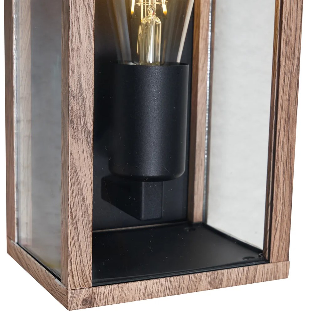 Lampada da parete industriale stampa legno 26 cm IP44 - Charlois