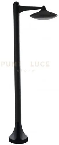 Paletto led alyson nero 12w 1300lm 4000k ip44 28x91cm in alluminio