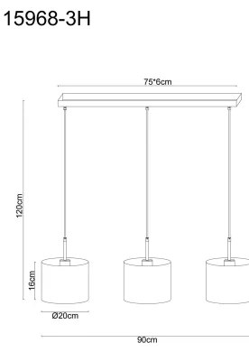 Globo 15968-3H - Lampadario sospeso con cavo DELEON 3xE27/40W/230V