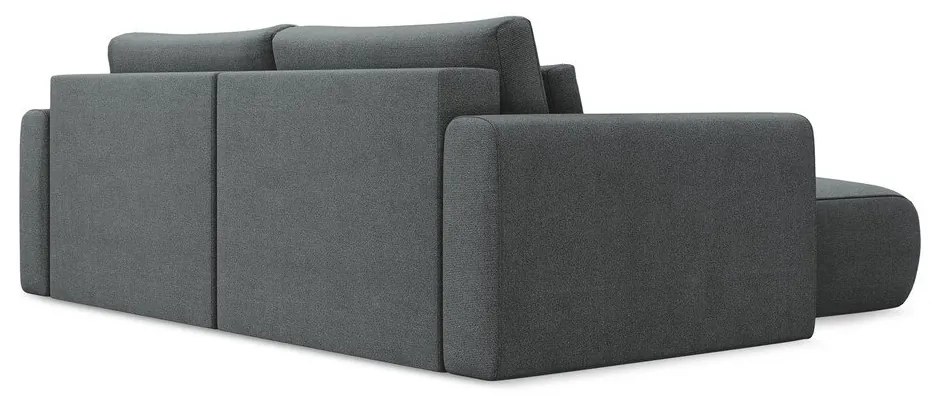 Divano angolare grigio scuro allungabile/con contenitore (con penisola a sinistra/con chaise lounge) Kapua – Makamii