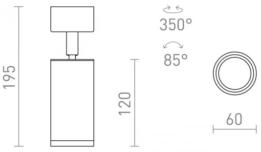 RED - Design Rendl - R13363 - Faretto BELENOS 1xGU10/9W/230V