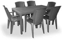 Set tavolo e sedie Prince per 6 persone,  antracite