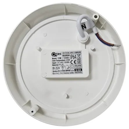 Plafoniera LED da esterno LED/15W/230V 4200K diametro 15,5 cm IP64 bianco