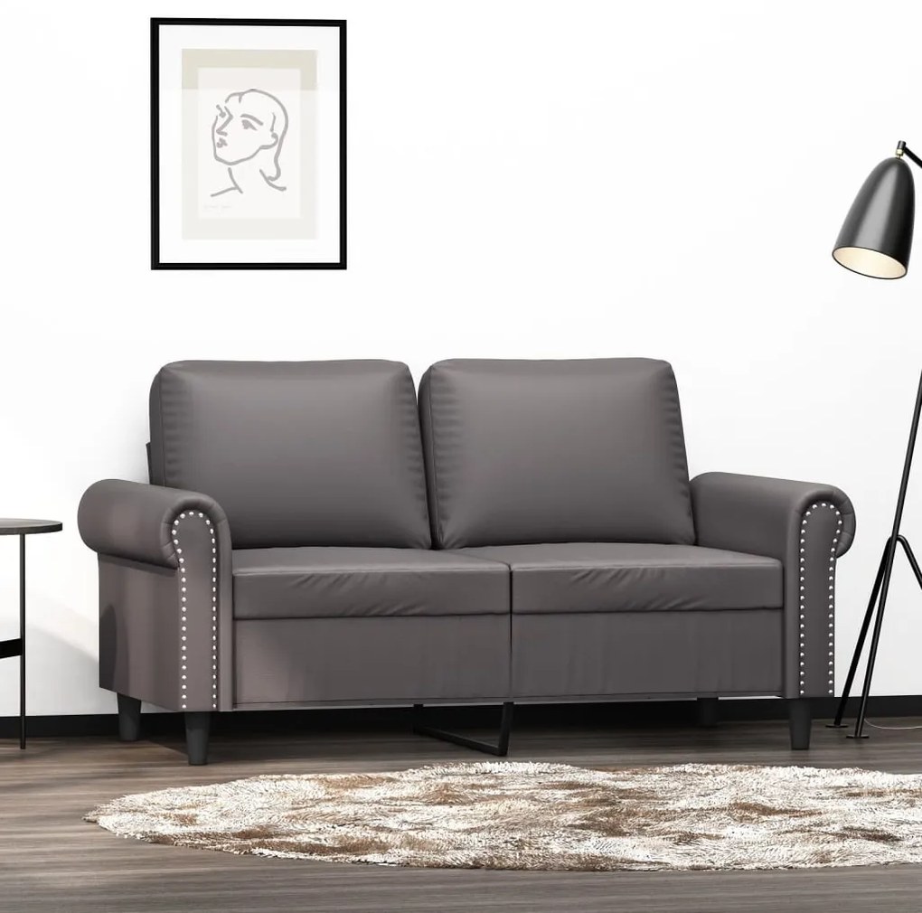 Divano A 2 Posti Grigio 120 Cm İn Similpelle /