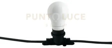 Stringa elettrificata picnic nera 10 luci attacco e27 ip54 con spin...