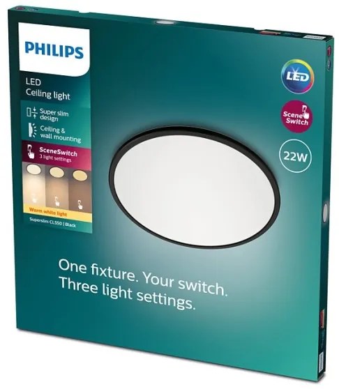 Philips - Plafoniera LED dimmerabile SUPERSLIM SCENE SWITCH LED/22W/230V
