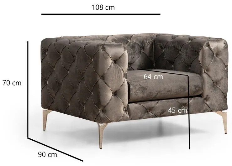 Poltrona antracite Como - Artie