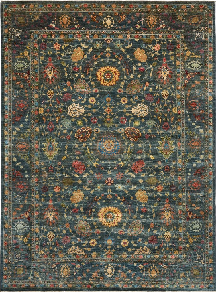 Samarkand Tappeto orientale 360x260 Verde (Pakistan) Annodato A Mano