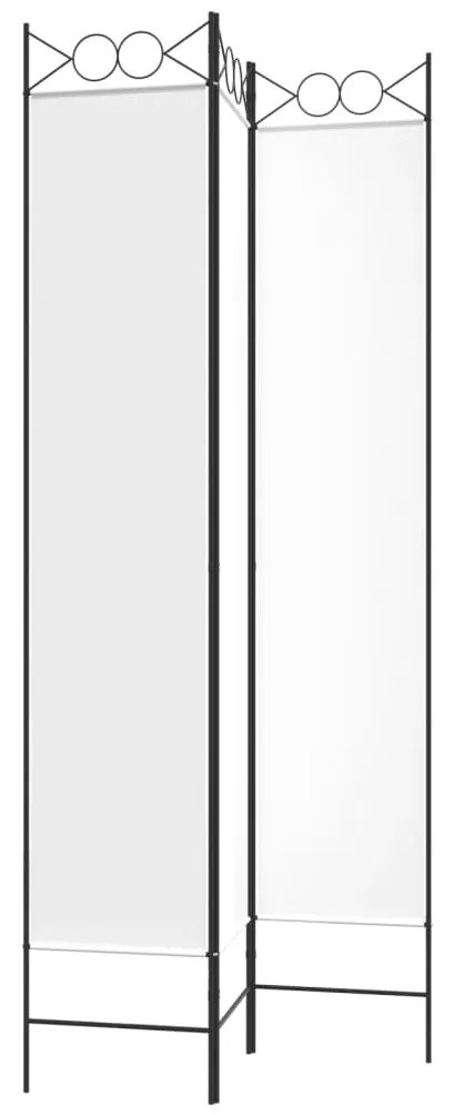 Divisorio a 3 pannelli bianco 120x220 cm in tessuto