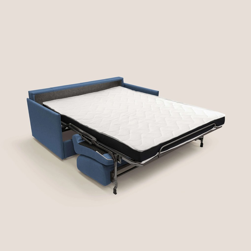 Evans Divano letto matrimoniale in tessuto impermeabile T13 blu