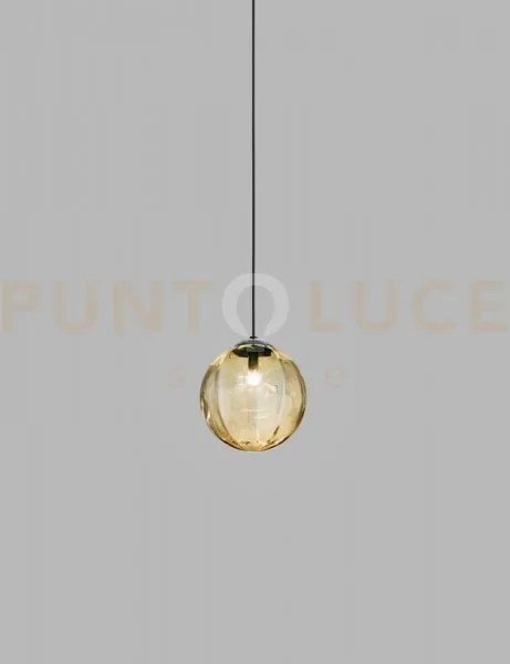 Puppet sospensione m ambra trasparente nero opaco 1 luce attacco g9