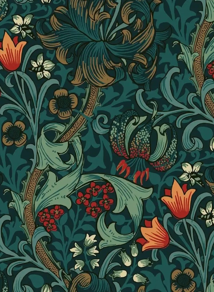 House of Hackney Carta da parati Golden Lily - Midnight