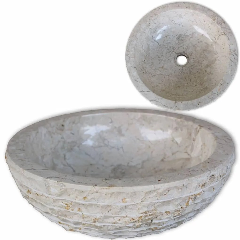 Lavandino İn Marmo 40 Cm Crema /